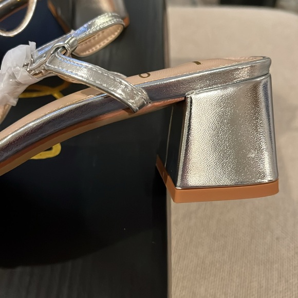 Sylvain Silver Strappy High Heel Ankle Strap Sandals/NIB/6 - Picture 7 of 9